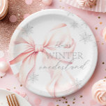 Pink Winter Onederland Silver Glitter 1st Birthday Paper Plates<br><div class="desc">Winter Onederland Pink and Silver Glitter 1st Birthday Paper Plates</div>