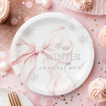Pink Winter Onederland Silver Glitter 1st Birthday Paper Plates<br><div class="desc">Winter Onederland Pink and Silver Glitter 1st Birthday Paper Plates</div>