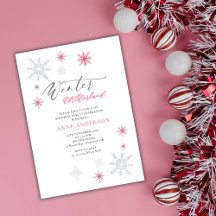 Pink Winter Onederland Snowflakes 1st Birthday 