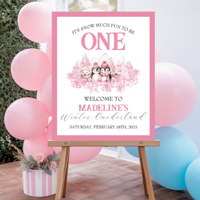 Pink Winter ONEderland Welcome Poster (Creator Uploaded)