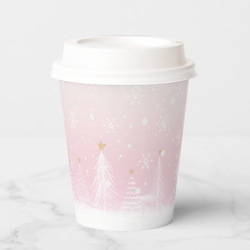 Pink Winter Paper cup