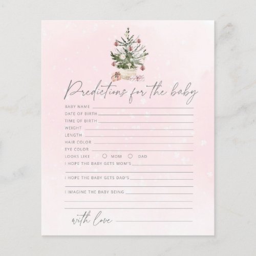 Pink winter prediction for baby card