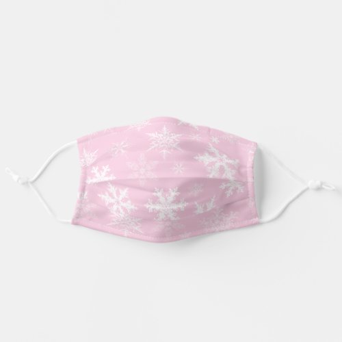 Pink Winter Snowflake Adult Cloth Face Mask