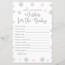 Pink Winter Snowflake Baby Shower Game PRINTED