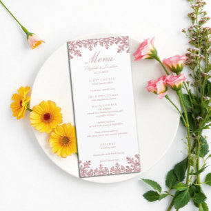 Pink Winter Snowflake Wedding Menu