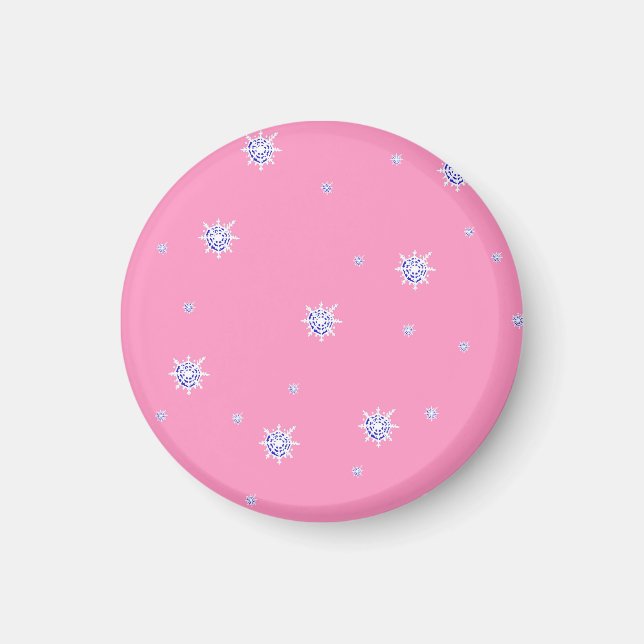 Pink Winter Snowflakes  Magnet (Front)