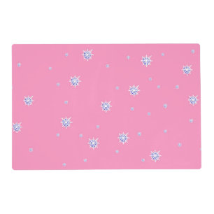 Pink Winter Snowflakes   Placemat