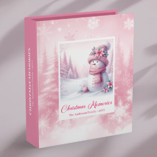 Pink Winter Snowman Christmas Memory Binder Album