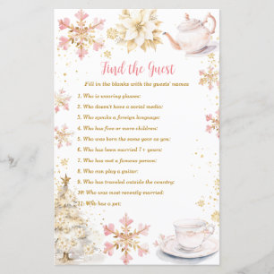 Pink Winter Tea Party Baby Shower Find The Guest