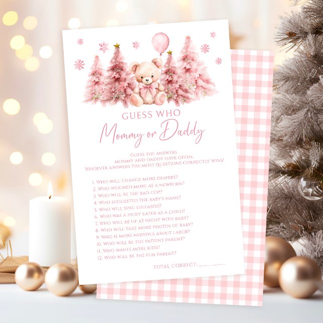 Pink Winter Teddy Bear Baby Mommy or Daddy Game (Creator Uploaded)