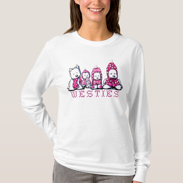 Pink Winter Westies T-Shirt (Front)