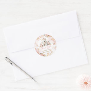 60 Stück Peach Greenery 'It's A Girl' Aufkleber – Runde Etiketten Für Babyparty, 3,8 Cm