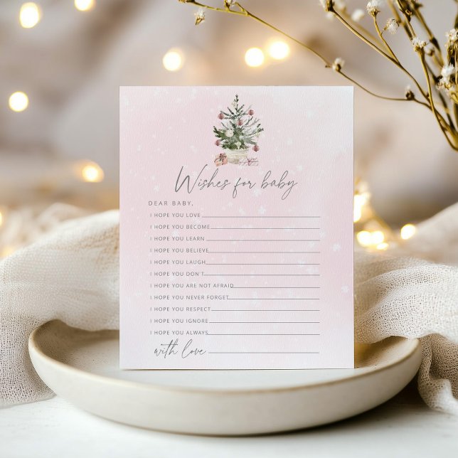 Pink winter wishes for baby card (Creator Uploaded)