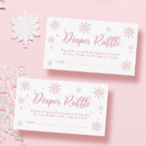 Pink Winter Wonderland Baby Shower Diaper Raffle  Enclosure Card