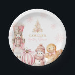 Pink Winter Wonderland Baby Shower Paper Plates<br><div class="desc">Add a magical touch to your baby shower with these Pink Winter Wonderland paper plates. Featuring charming pink snowflakes,  a gingerbread man,  and a pink nutcracker,  these plates are perfect for creating a whimsical winter atmosphere for your special event. Designed by Cava Party Design</div>