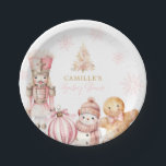 Pink Winter Wonderland Baby Shower Paper Plates<br><div class="desc">Add a magical touch to your baby shower with these Pink Winter Wonderland paper plates. Featuring charming pink snowflakes,  a gingerbread man,  and a pink nutcracker,  these plates are perfect for creating a whimsical winter atmosphere for your special event. Designed by Cava Party Design</div>