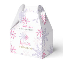 Pink Winter Wonderland Baby Shower Snowflakes Girl Favor Boxes