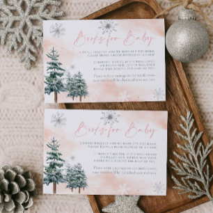 Pink Winter Wonderland Books for Baby Enclosure Card