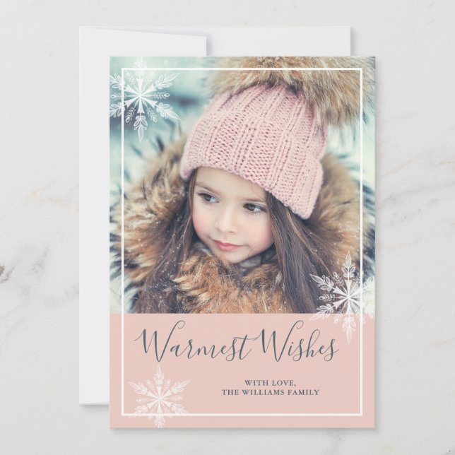 Pink Winter Wonderland Custom Holiday Photo (Front)