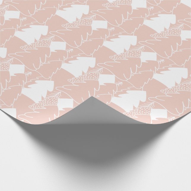 Pink Winter Wonderland Feminine Christmas Wrapping Paper (Corner)