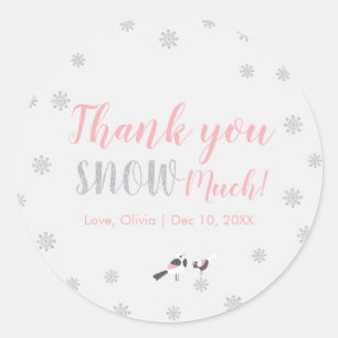 Pink Winter Wonderland, Girl Baby Shower/Sprinkle Classic Round Sticker