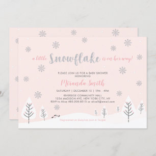 Pink Winter Wonderland, Girl Baby Shower/Sprinkle Invitation