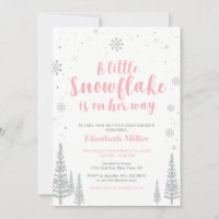 Pink Winter Wonderland, Girl Baby Shower/Sprinkle Invitation