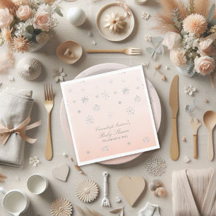 Pink Winter Wonderland Snowflake Baby Shower Napkins