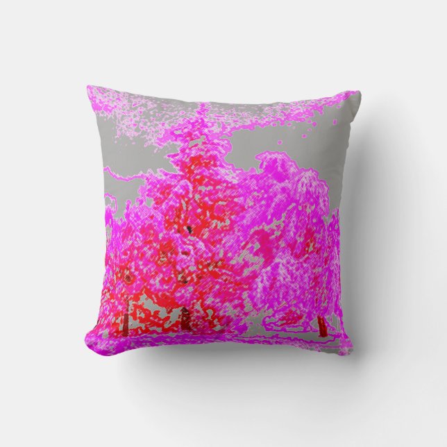 Pink Winter Wonderland Throw Pillow (Front)