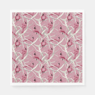 Pink Winter Woodland Christmas Cardinal Birds Napkins