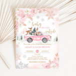 Pink Winter Woodland Truck Baby Shower Invitation<br><div class="desc">Welcome your little one with our heartwarming Girl Woodland Baby Shower Invitation Printable. Personalize to share the joy with your loved ones!

BS529</div>
