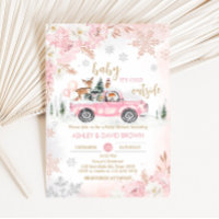 Pink Winter Woodland Truck Baby Shower
