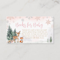 Pink Winter Woodland Truck Books for Baby Enclosure Card