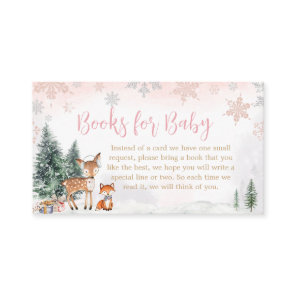 Pink Winter Woodland Truck Books for Baby Enclosure Card