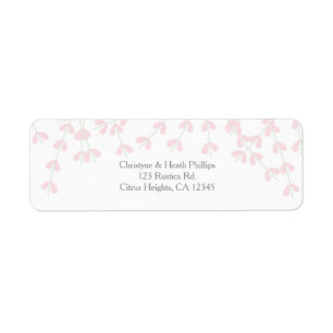 Pink Wispy Rustic Vine Bridal Shower Invitation Label