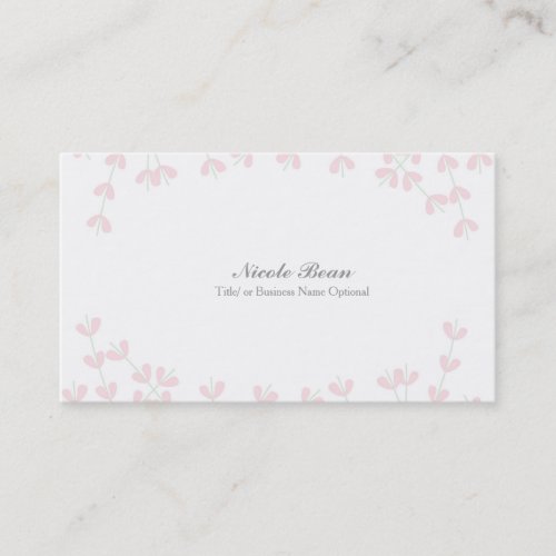 Pink Wispy Rustic Vine Elegant Floral Branch Business Card