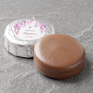 Pink Wisteria Baptism Dipped Oreo Cookie Favors