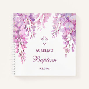 Pink Wisteria Baptism Guest Book