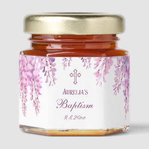 Pink Wisteria Baptism Honey Jar Favors