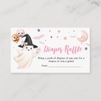 Pink Witch Ghost Little Boo Baby Diaper Raffle