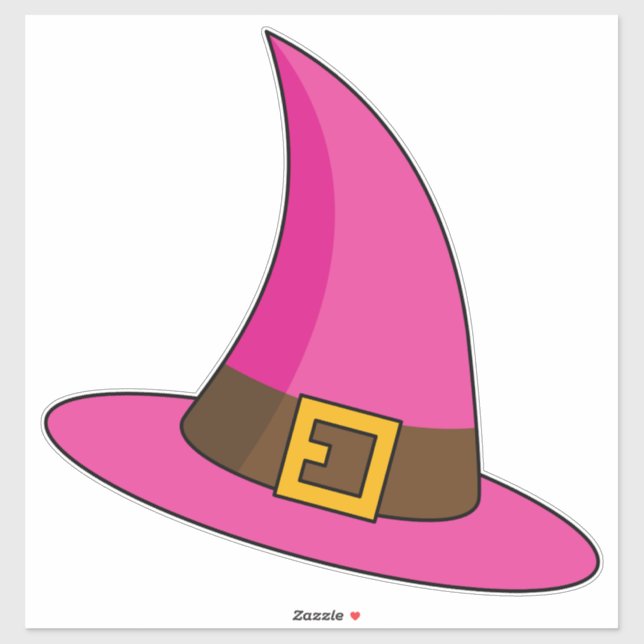 Pink Witch Hat Sticker (Sheet)
