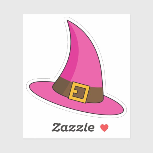 Pink Witch Hat Sticker (Sheet)