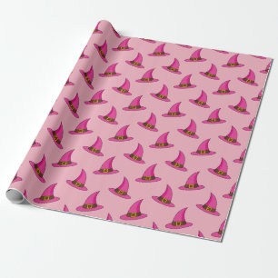 Pink Witch Hat Wrapping Paper