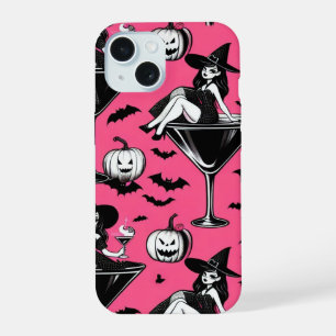 Pink Witch Martini iPhone 15 Case