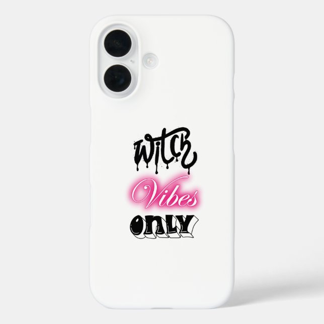 pink witch vibes only halloween typography woman  Case-Mate iPhone case (Back)