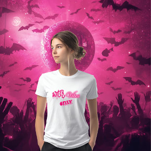 pink witch vibes only halloween typography woman  Tri-Blend shirt