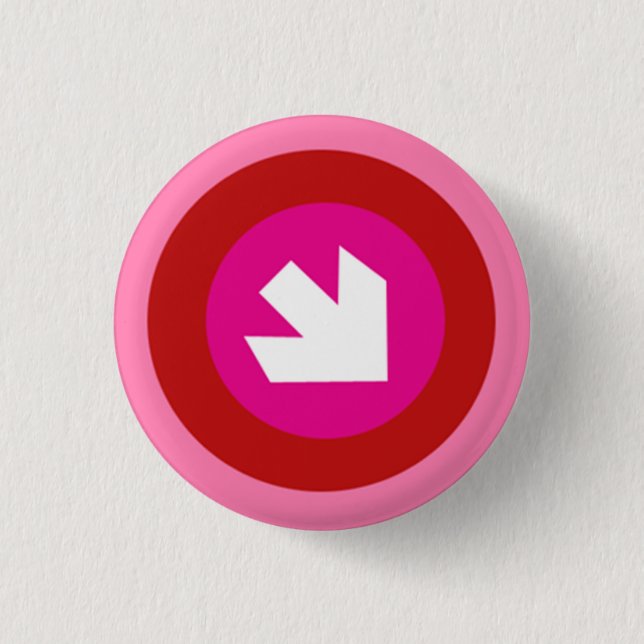 Pink with Arrow Pinback Button (Front)
