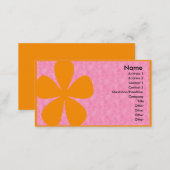 Pink with Big Orange Flower Business Cards (Front/Back)