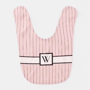 Pink with Black Pinstripes Bib