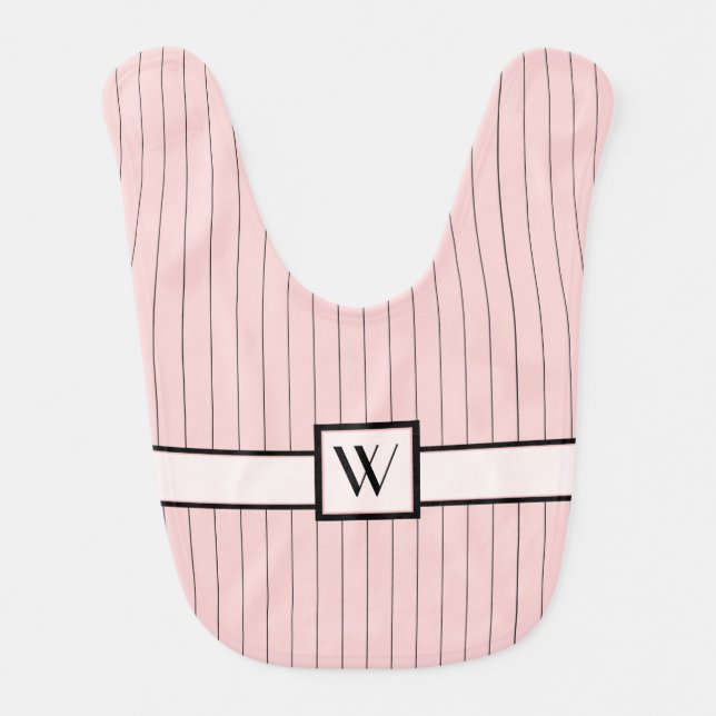 Pink with Black Pinstripes Bib (Front)